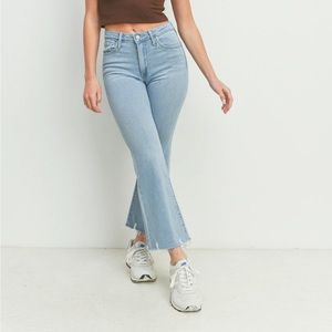 Just Black Denim The Frayed Crop Flare, Size 25, Color Light Denim